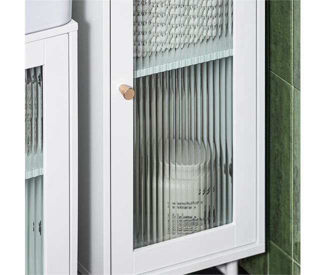 Armário alto de banho com 2 prateleiras e 2 portas BZR118-W SoBuy Branco