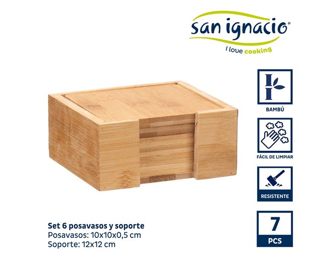 Conjunto de 6 bases para copos que suportam a coleção KINVARA Natural