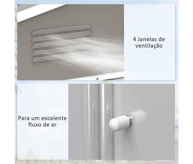 Abrigo de Jardim Aço Galvanizado e PP Outsunny Cinza