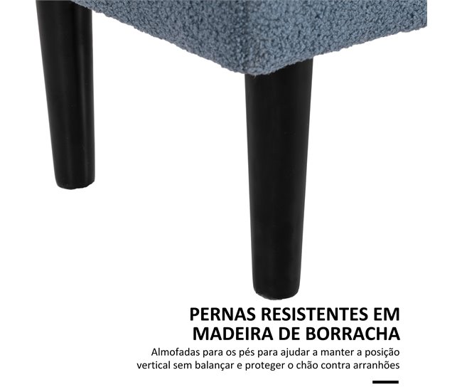 Banco de Armazenamento Poliéster, Espuma e Madeira de Borracha 38x95 Cinza