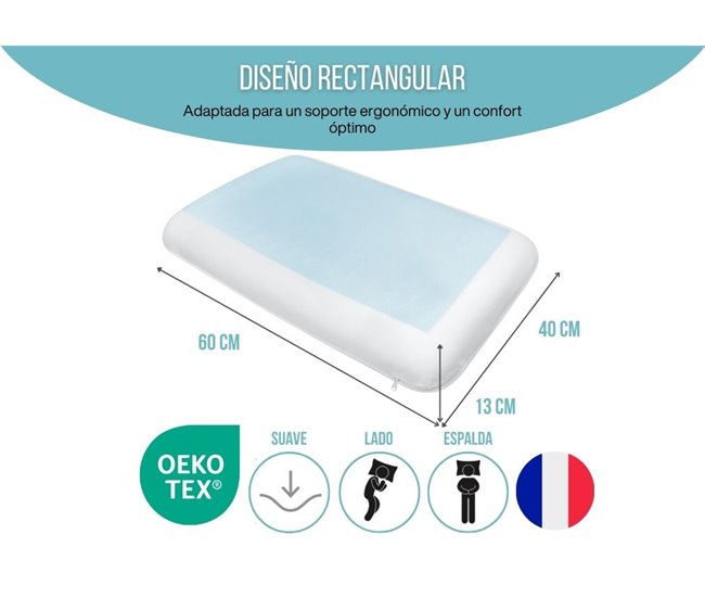Almofada Retangular Gel Refrescante Dupla Face Branco