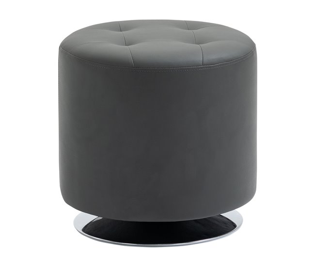 Apoio para os pés Otomano Giratório PU, Espuma, Metal Galvanizado Branco