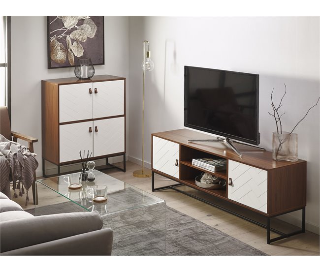 Beliani Mesa de TV NUEVA 150 Castanho