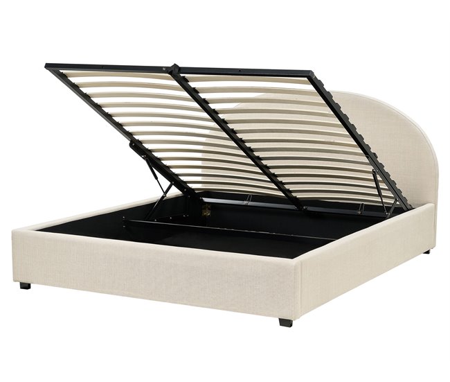 Beliani Cama baú Poliéster VAUCLUSE 174x214 Azul Claro