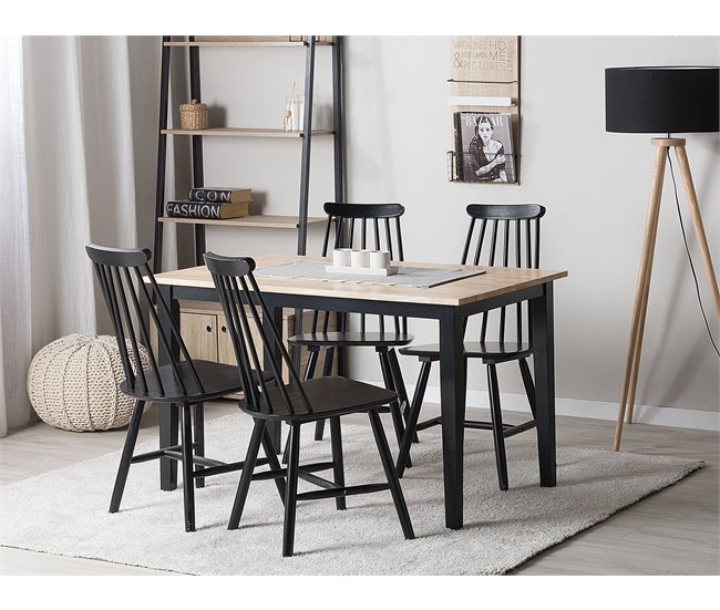 Beliani Mesa de jantar HOUSTON 75x120 Preto