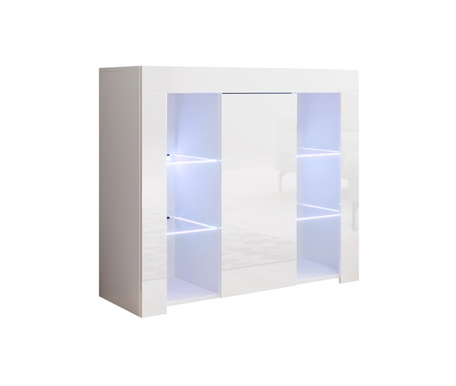 Aparador Sala de estar e jantar 1 porta LED Lilian Branco