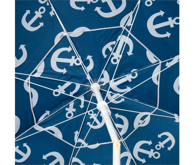 Aktive Guarda-sol de praia à prova de vento 8 varas Azul