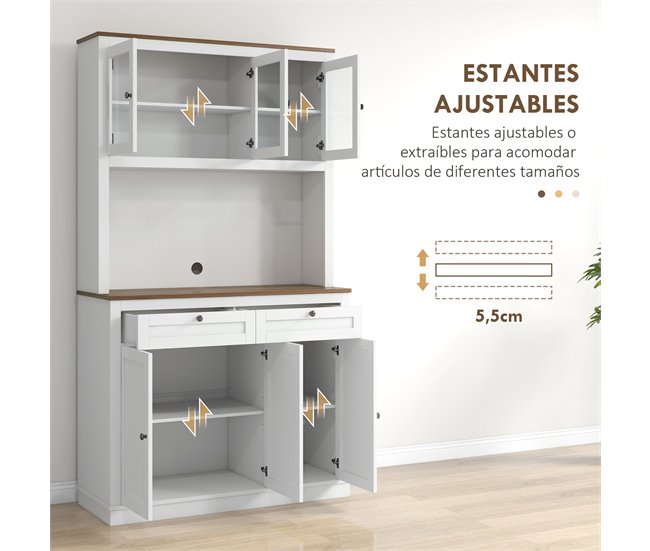 Armário de Cozinha MDF e Melamina de Madeira HOMCOM Branco