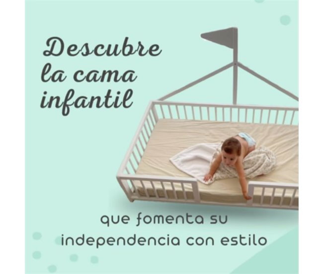 Cama infantil tipi Apache Wonderland Nat + Colchão Ternum Madeira