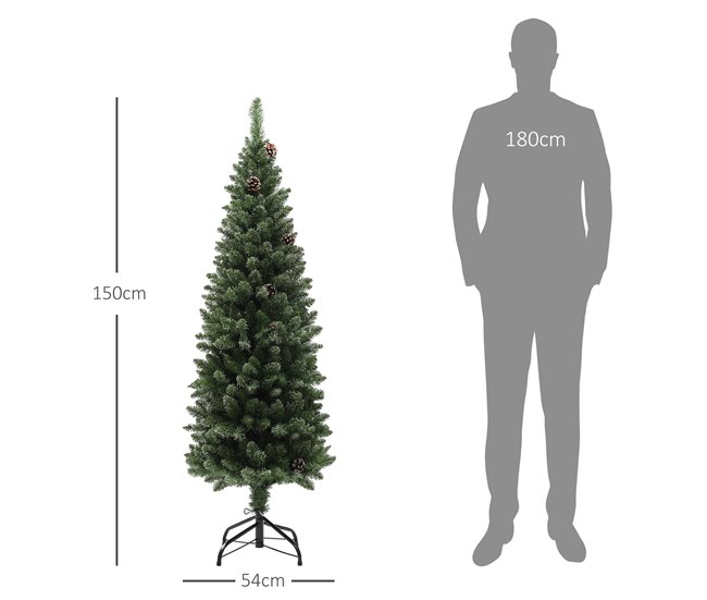 Árvore de Natal Plástico e Aço HOMCOM, casa - natal Verde