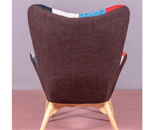 Poltrona com apoio para os pés  em patchwork - Featherston Multicor