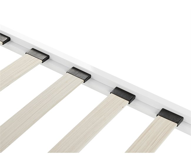 Beliani Cama com estrado Metal CUSSET 187x209 Branco