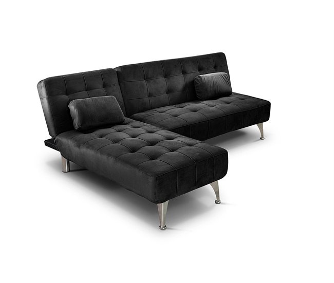 Sofá-cama Chaise Longue XS Preto