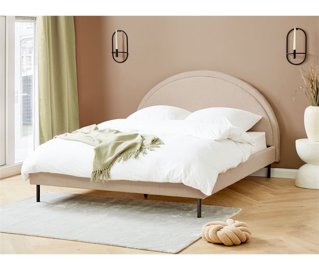 Beliani Cama Bouclé MARGUT 172x214 Bege