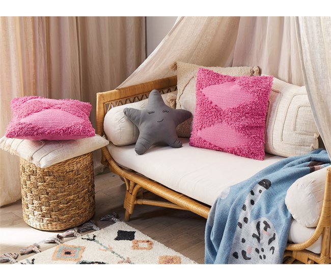 Beliani Cojín decorativo RHOEO 45x45 Rosa