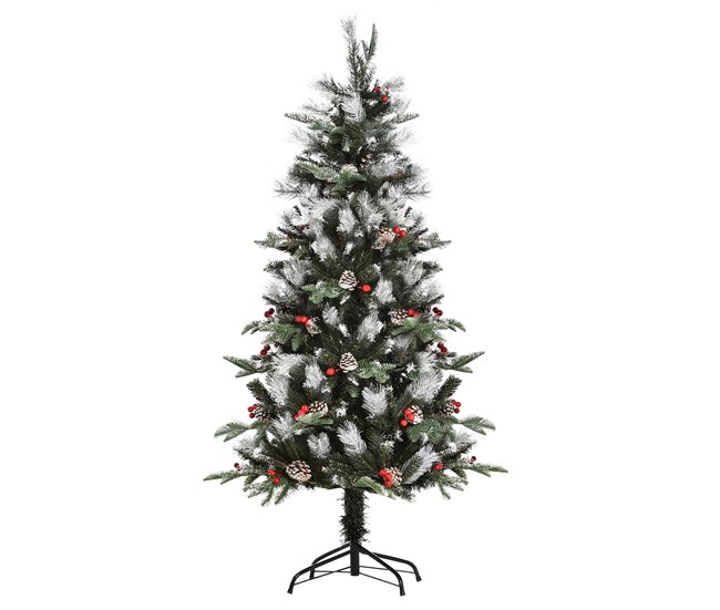 Árvore de Natal PVC, PE, Aço HOMCOM, casa - natal Verde