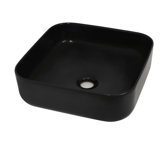 Lavatório - Lavabo - Pia de banheiro quadrado Preto