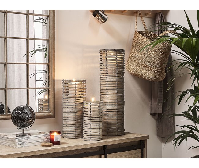 Beliani Candelabro ROVARE Castanho
