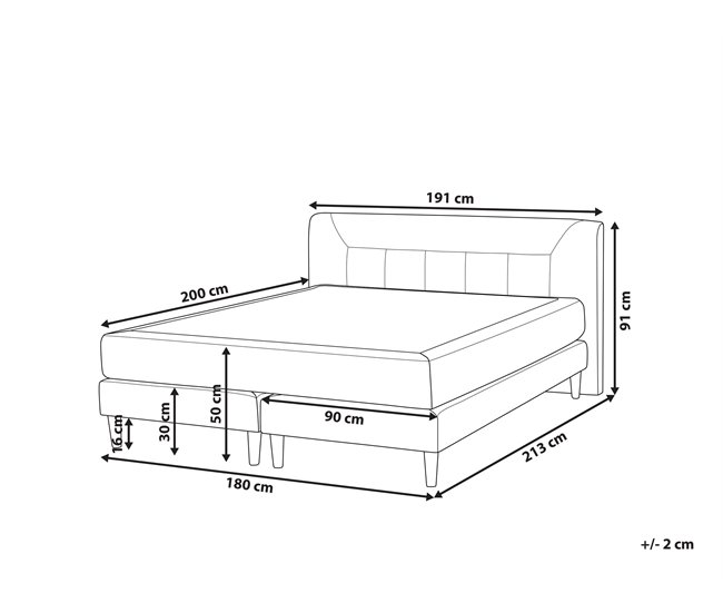 Beliani Cama continental Veludo MARQUISE 191x213 Rosa Talco