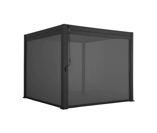 Pérgula bioclimática de alumínio Triomphe de ripas 301x301 Cinza