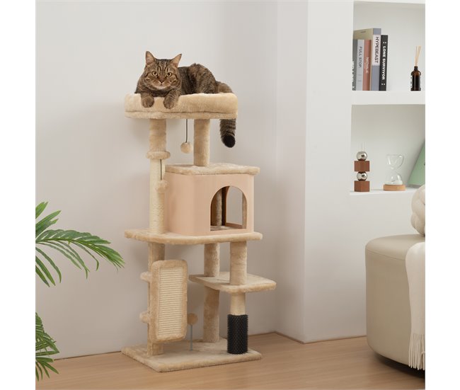 Arranhador para Gatos Melamina de Madeira e Sisal PawHut Cru