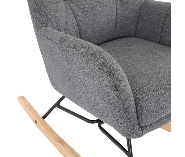 Cadeirão de baloiço decorativo PETER Cinza