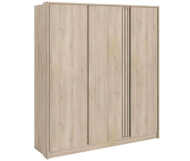 Guarda-roupa grande Eik com 3 portas Madeira Clara