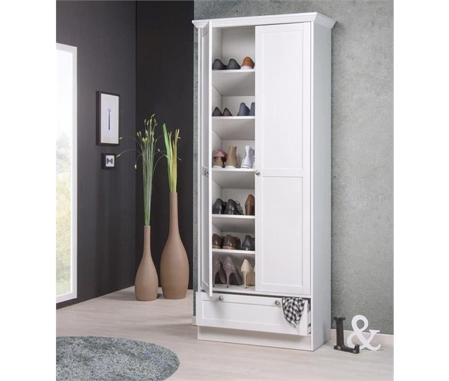 Roupeiro LAU portas batentes 80x200cm branco Branco