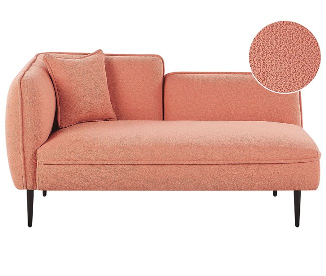 Beliani Chaise longue à esquerda Bouclé CHEVANNES Cinza Escuro