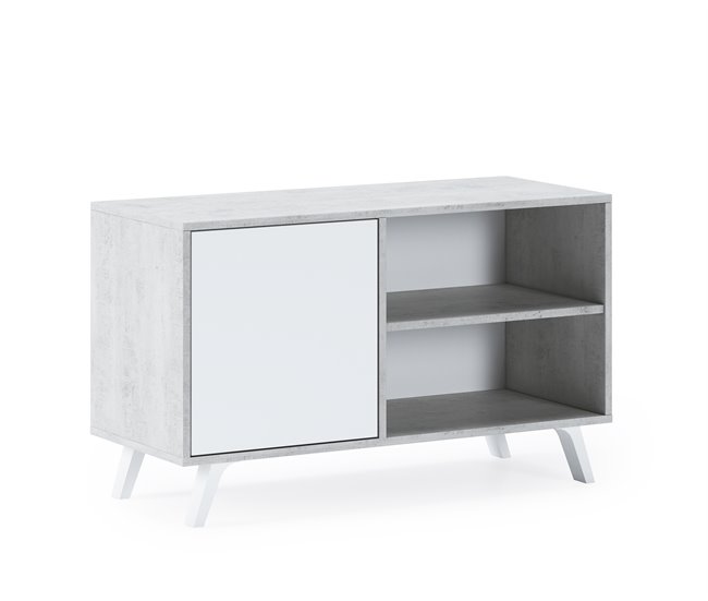 Móvel de TV para sala de estar - 57 x 95 x 40 cm - TV de 32/40 95 Cimento