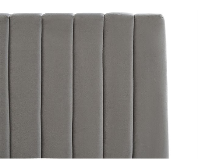Beliani Cama com armazenamento Veludo VION 157x216 Cinza
