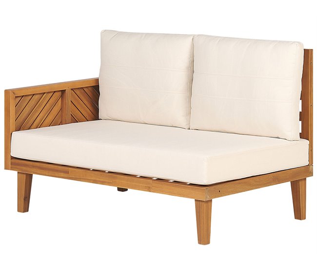 Beliani Conjunto lounge Madeira de acácia BARATTI Bege