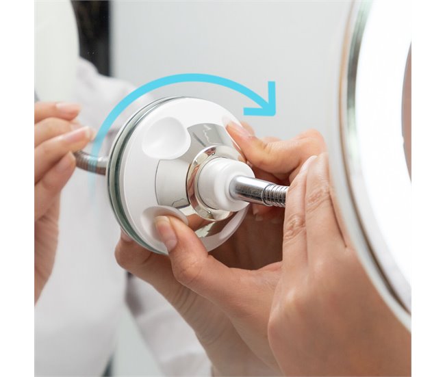 Espelho de Aumento LED com Braço Flexível e Ventosa IG814786 Branco