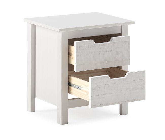 Mesa de cabeceira JULIETA 2 gavetas Branco