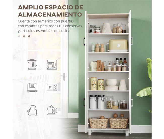 Armário de Cozinha Melamina de Madeira HOMCOM 60 Branco