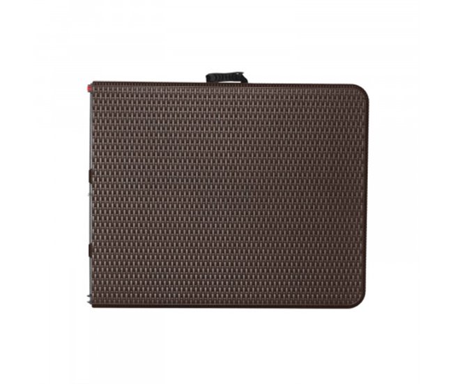 Mesa dobrável retangular com efeito rattan Thinia Home Castanho