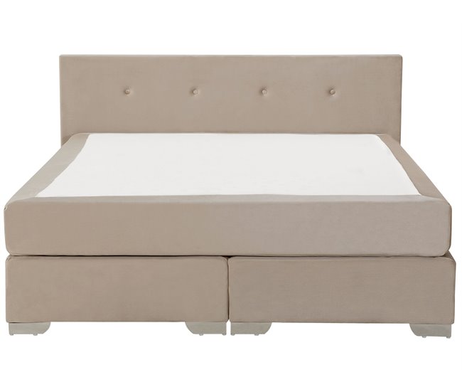 Beliani Cama continental Veludo CONSUL 191x212 Bege