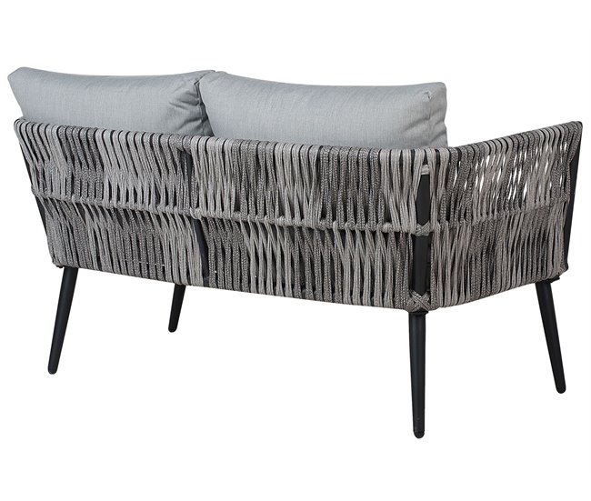 Beliani Conjunto lounge Ratan sintético PREVEZA Cinza Claro