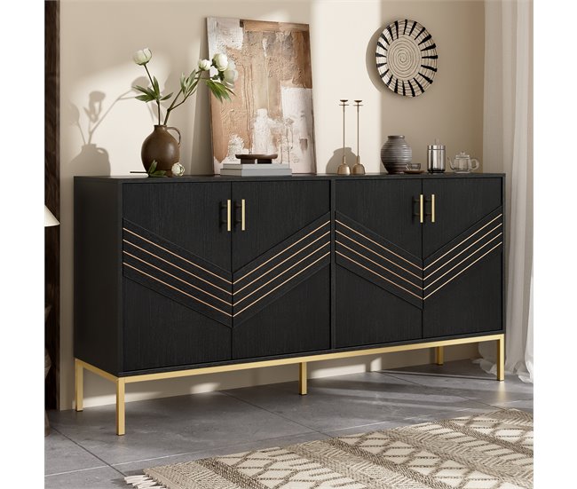 Aparador com 4 portas 160 Preto