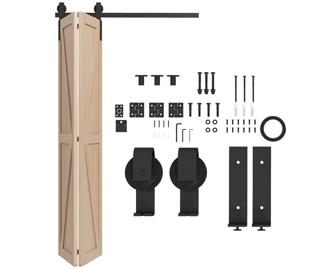Acessórios para portas de correr Aço de carbono HOMCOM Preto