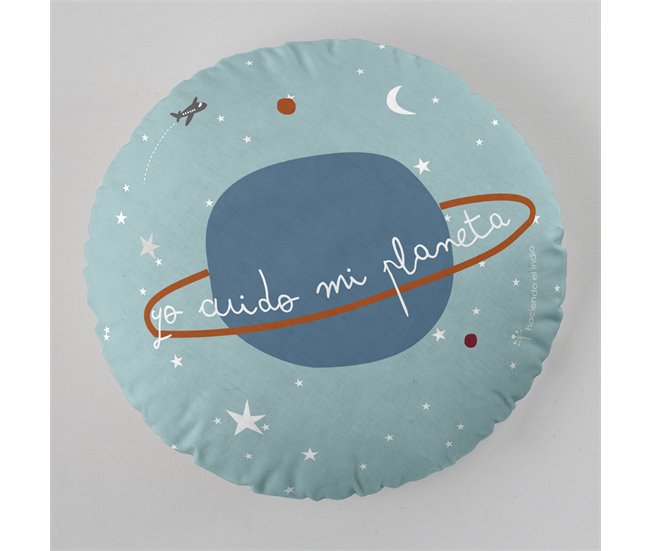 ALMOFADA REDONDA COM ENCHIMENTO PLANETÁRIO Estampado