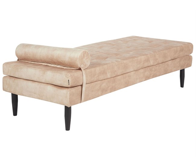 Beliani Chaise longue Terciopelo USSEL Bege