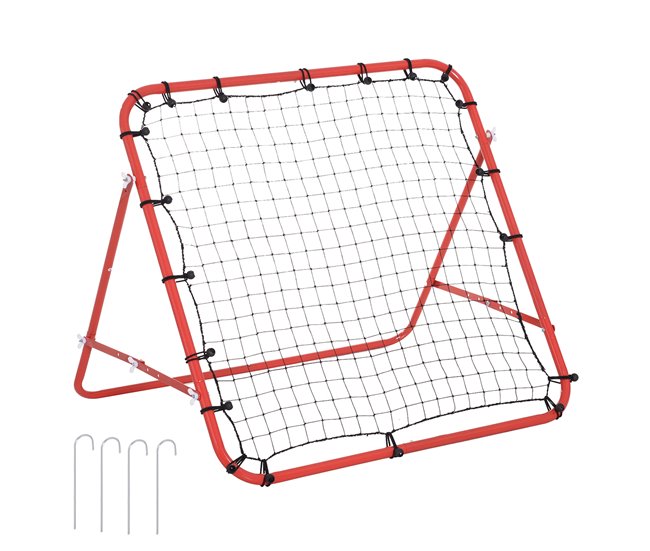 Rede de Rebote Metal, PE HOMCOM Vermelho