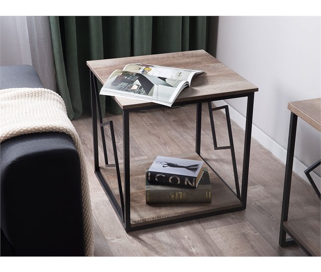 Beliani Mesa de apoio FORRES 56x56 Castanho