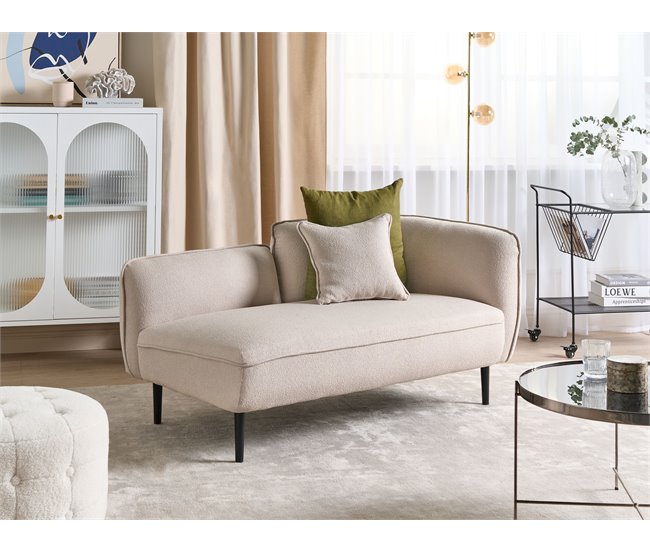 Beliani Chaise longue Bouclé CHEVANNES Bege