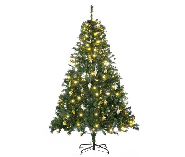 Árvore de Natal Artificial PVC e Metal HOMCOM, casa - natal Verde