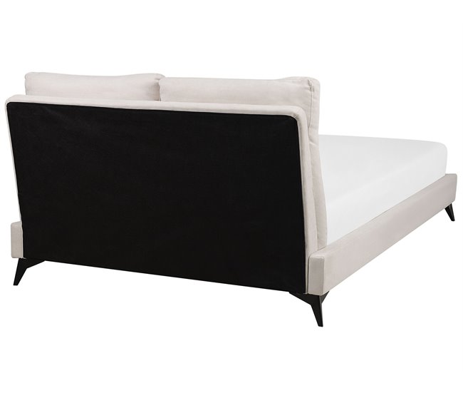 Beliani Cama com estrado Chenille MELLE 175x240 Bege