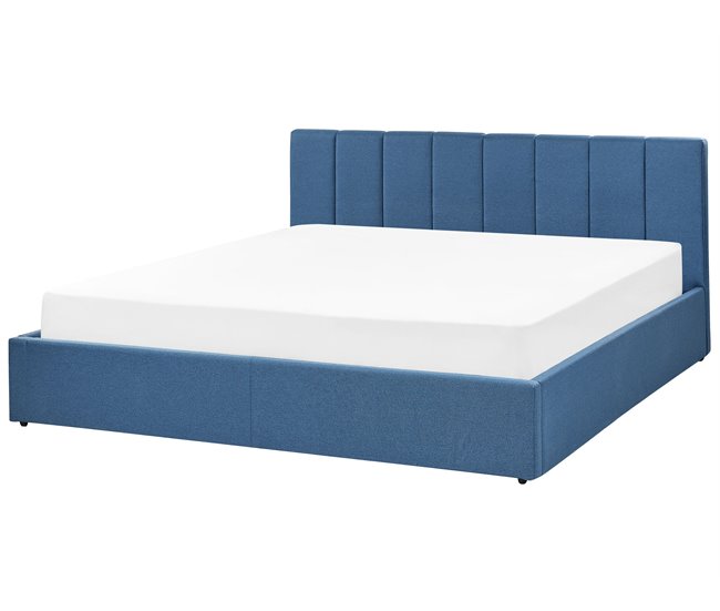 Beliani Cama com estrado Poliéster DREUX 191x214 Azul