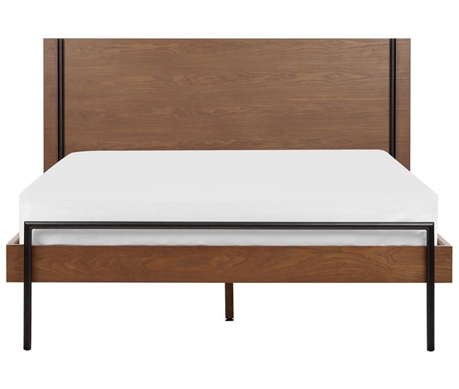 Beliani Cama MDF LIBERMONT 164x208 Castanho