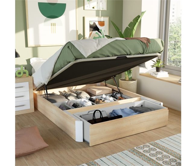 Sommier rebatível luxo S-Max 3D 150x190 Natural/ Branco